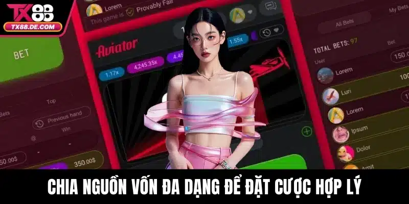 Chia nguồn vốn đa dạng để đặt cược hợp lý