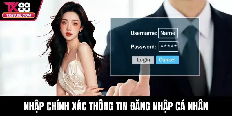 Nhập chính xác thông tin đăng nhập cá nhân